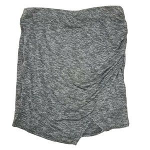 A NEW DAY Solid Gray Stretch Waist Faux Wrap Asymmetrical Skirt Womens Size XL
